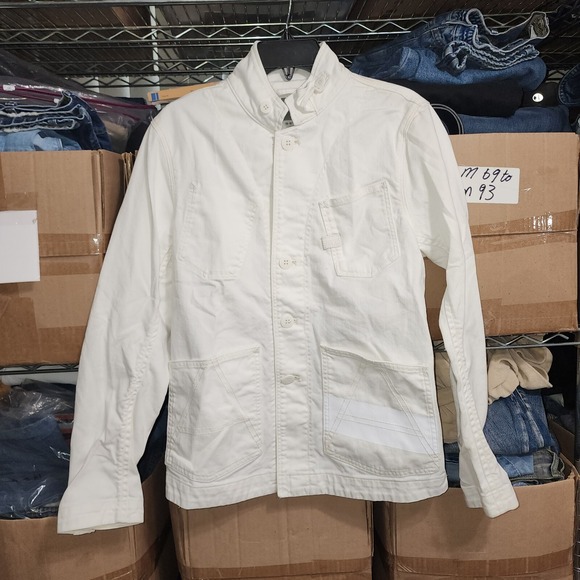 G-Star RAW‎ Cropped 3D Jacket Womens Medium White Button Utility Y2K Streetwear - Picture 1 of 16